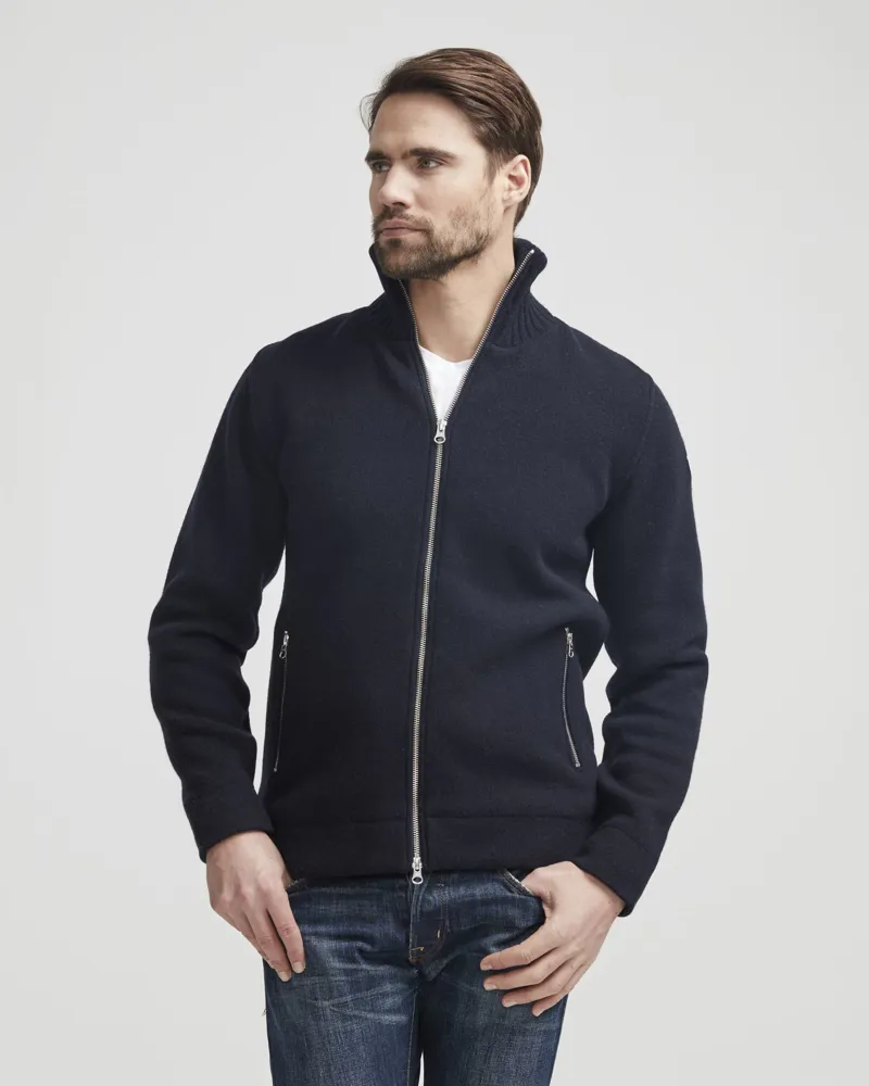 Holebrook Mans Windproof Zip Sweater - Navy