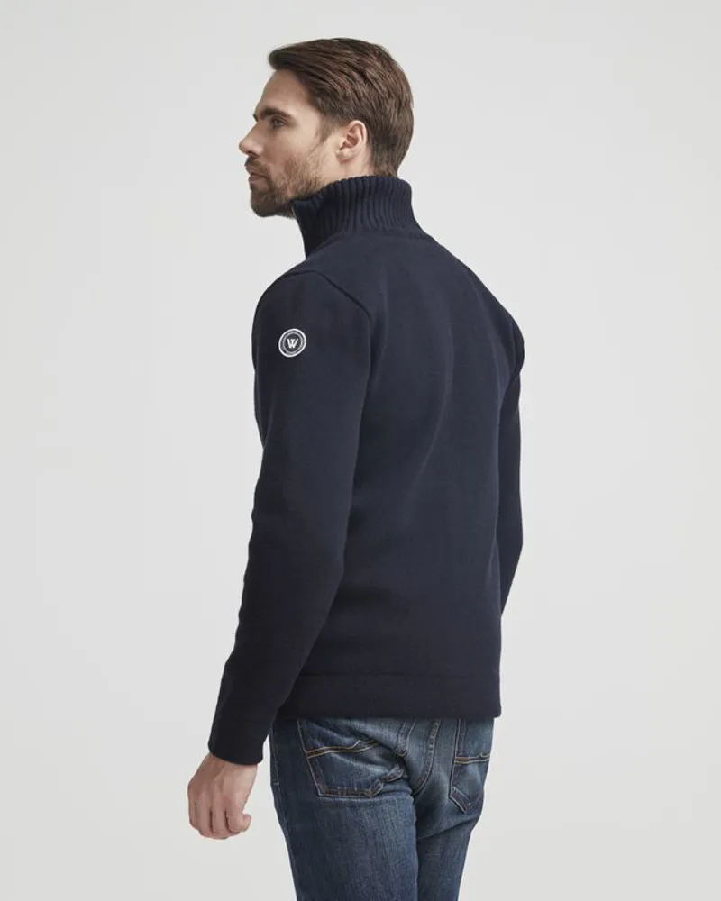 Holebrook Mans Windproof Zip Sweater - Navy-1