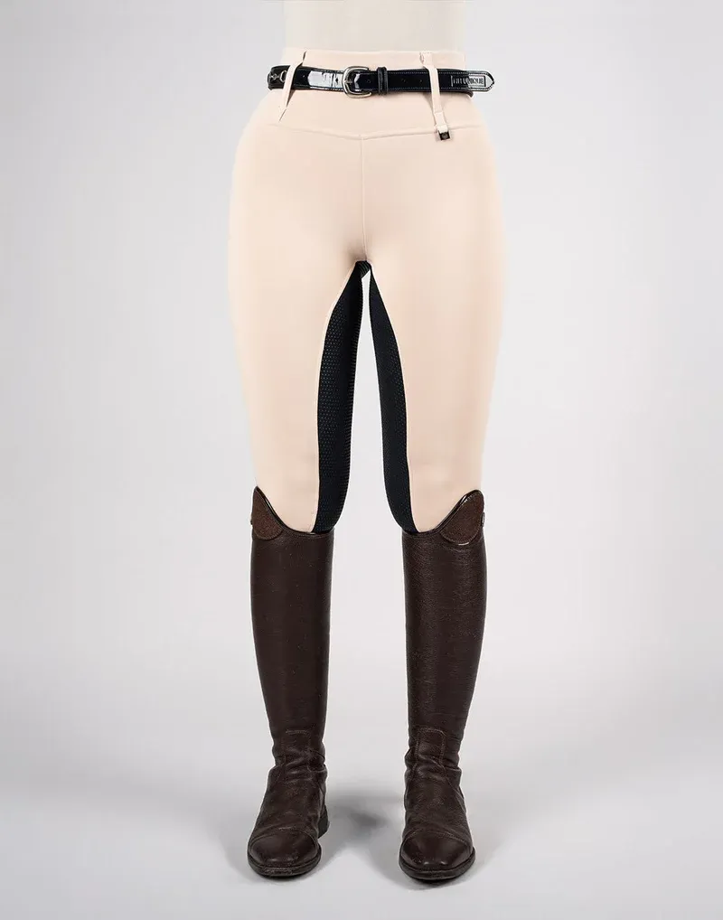 Horzehoods Heavyweight Competition Leggings - Vanilla / Navy Seat-1