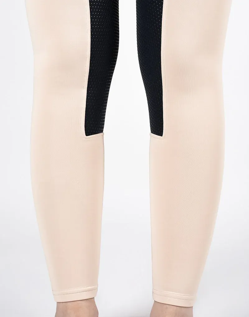 Horzehoods Heavyweight Competition Leggings - Vanilla / Navy Seat-2
