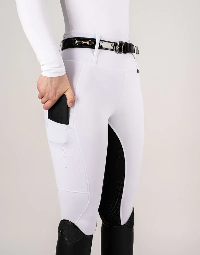 Horzehoods Lightweight Competition Leggings - White / Black seat-6