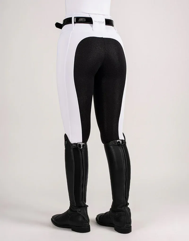 Horzehoods Heavyweight Competition Leggings - White / Black seat-3