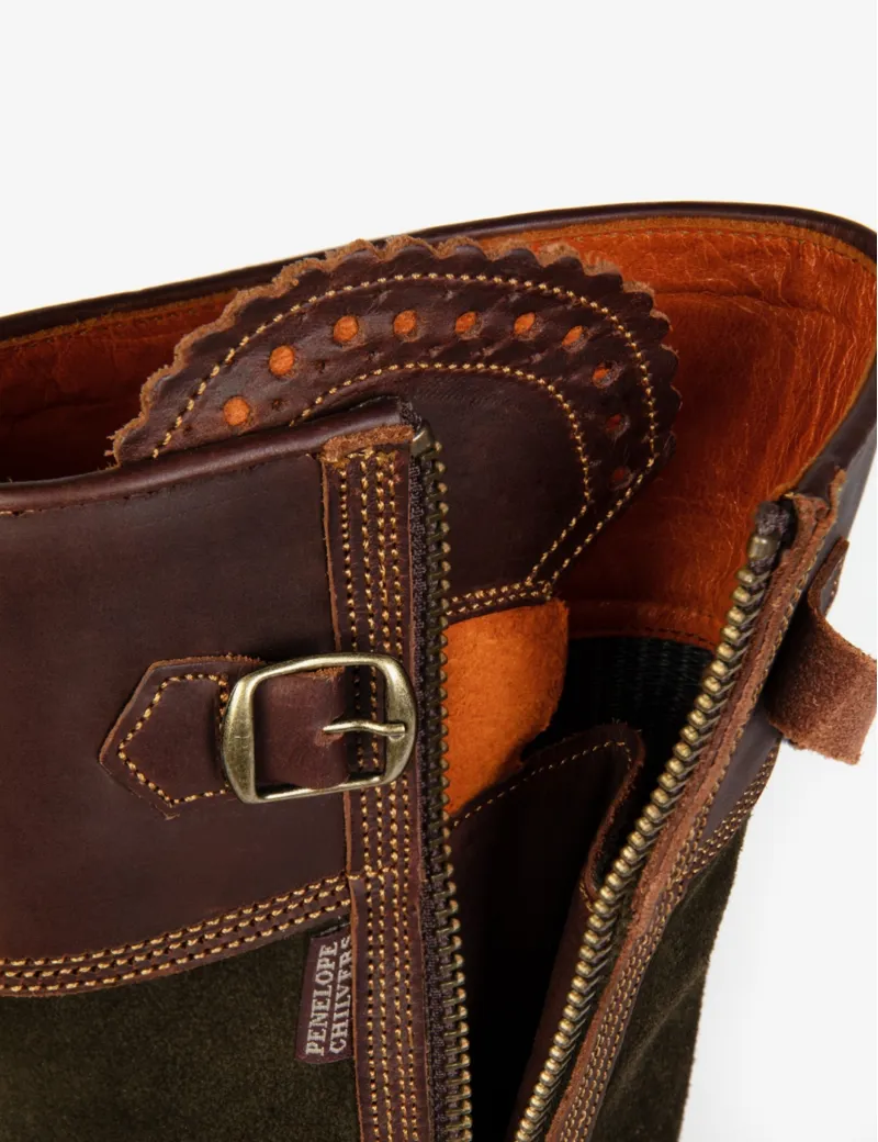 Penelope Chilvers Inclement Long Tassle Boot - Seaweed/ Conker-2