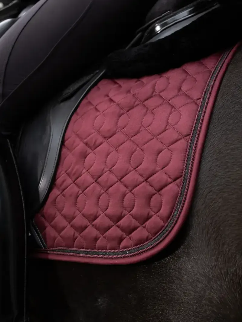 LeMieux Crystal Suede Dressage Pad - Burgundy-3