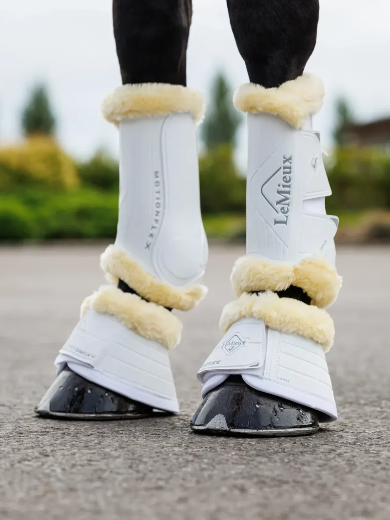LeMieux Motionflex Over Reach Boot Fur Edge - White-1