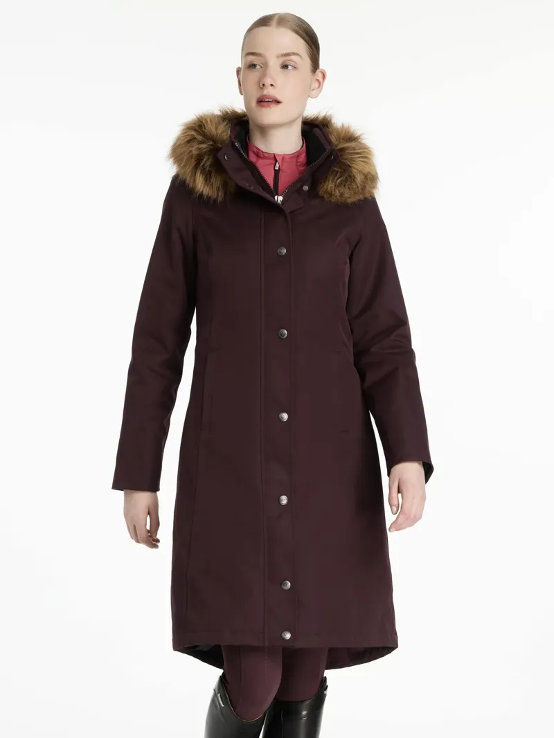 LeMieux Anya Waterproof Riding Coat - Damson-1