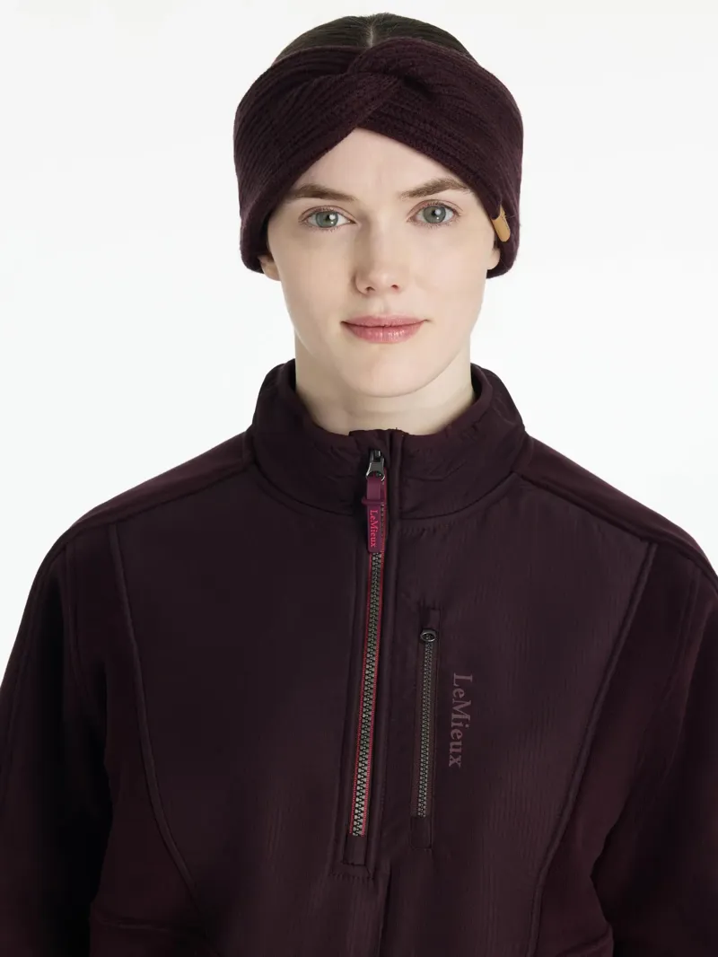 LeMieux Clara Rib Knot Headband - Damson-1