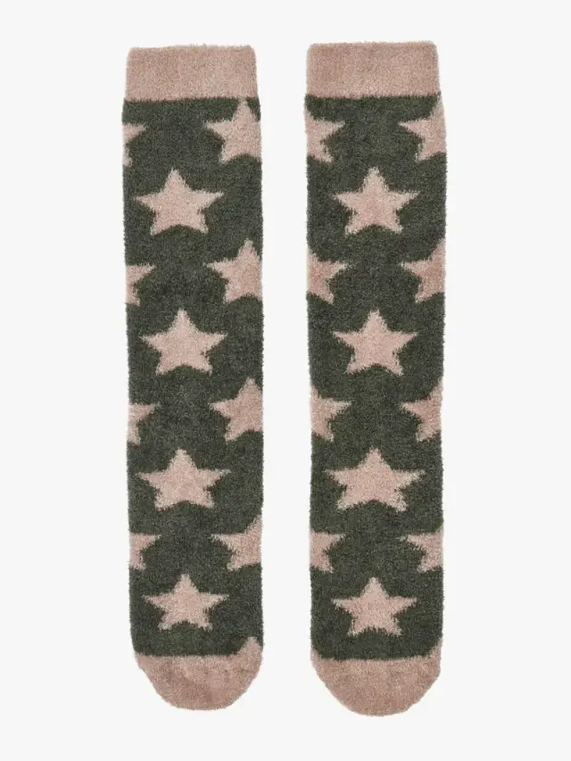 LeMieux Sasha Star Fluffies Socks - Almond-1