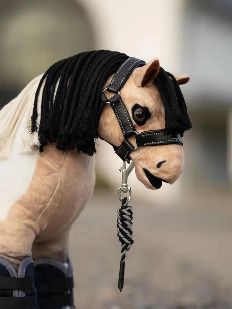 LeMieux Toy Pony Leather Headcollar and Leadrope - Black-1