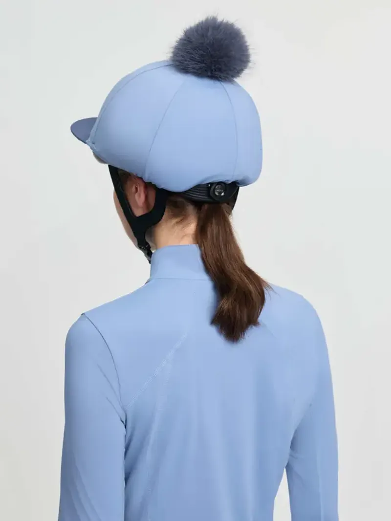 LeMieux Classique Pom Hat Silk - Powder Blue-3