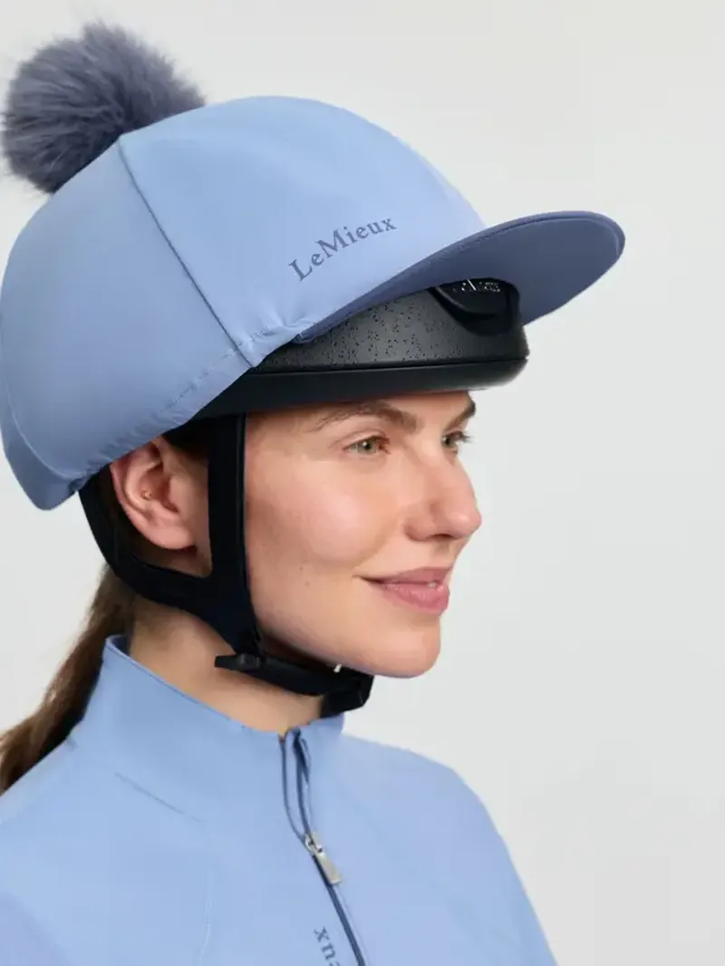 LeMieux Classique Pom Hat Silk - Powder Blue-1
