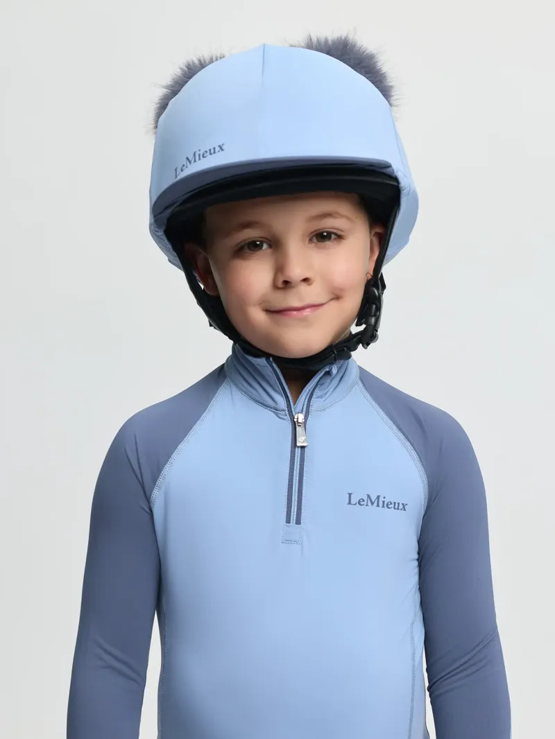 LeMieux Mini Double Pom Hat Silk - Powder Blue