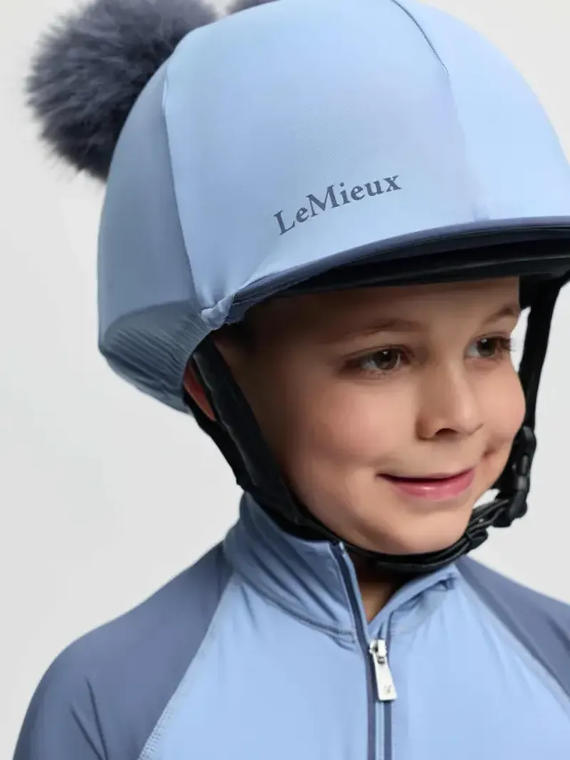 LeMieux Mini Double Pom Hat Silk - Powder Blue-1