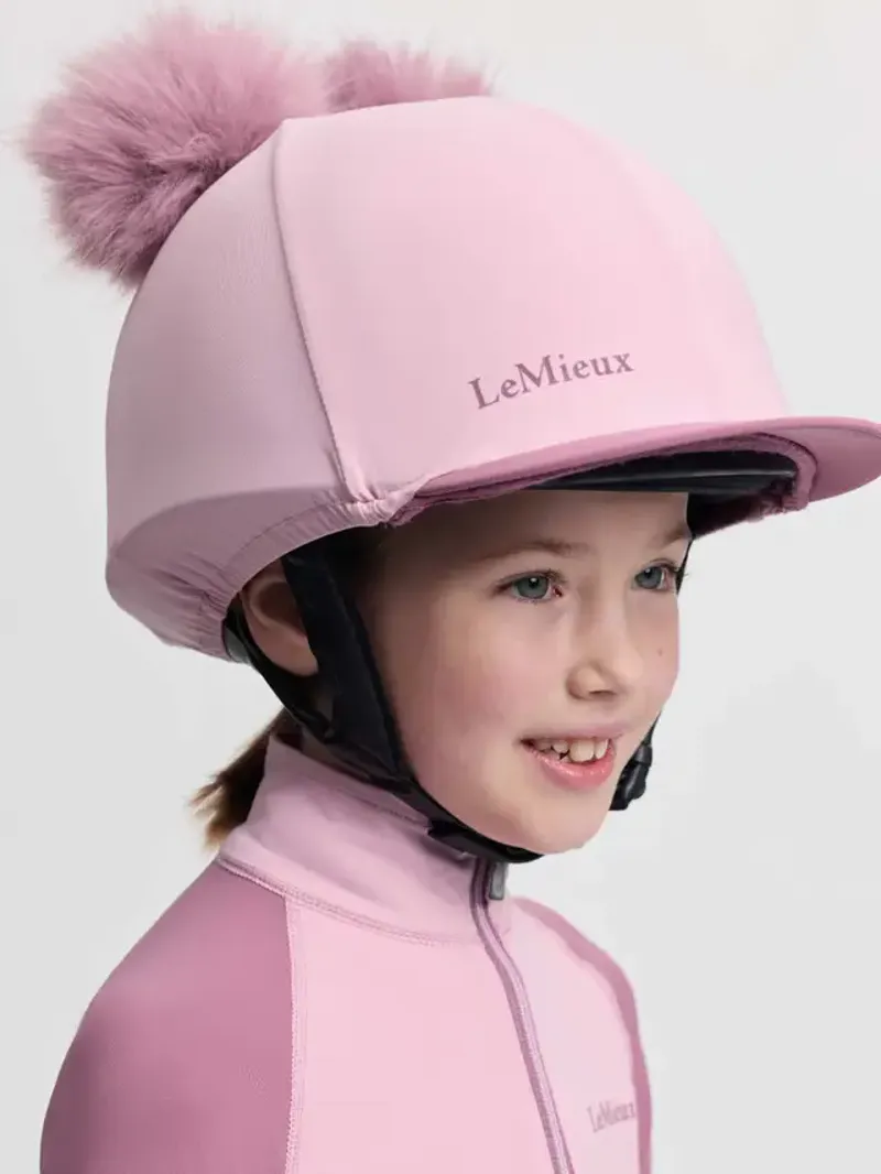 LeMieux Mini Double Pom Hat Silk - Fondant-1