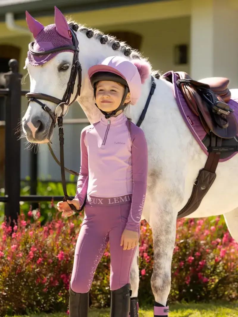 LeMieux Mini Double Pom Hat Silk - Fondant-3