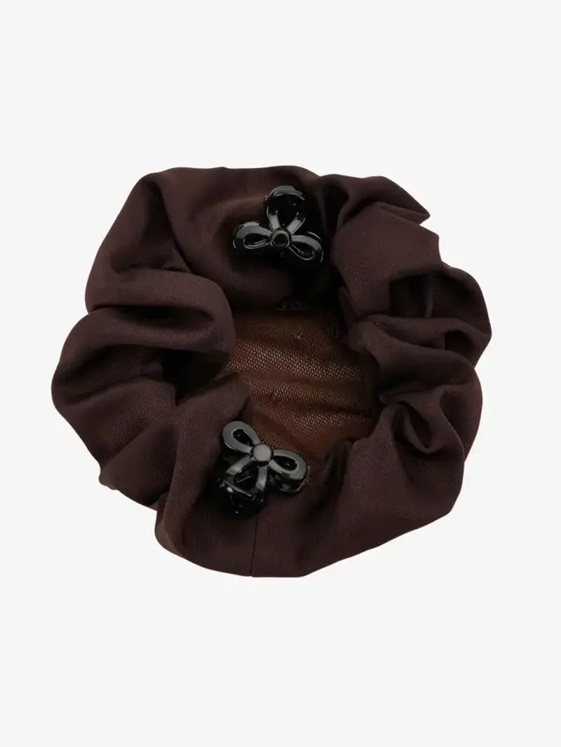 LeMieux Scrunchie With Crystal Hair Net Brown/ Brown-1