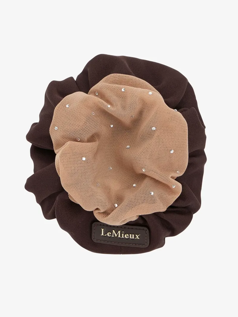 LeMieux Scrunchie With Crystal Hair Net Brown/ Blonde