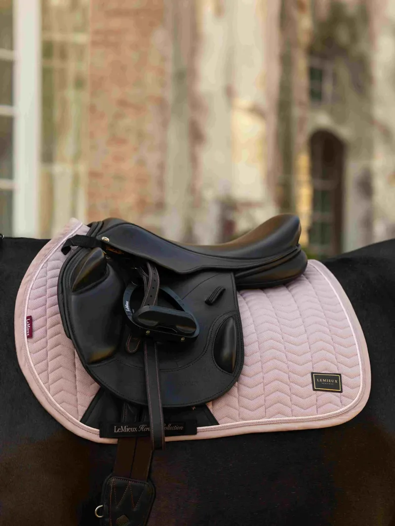 LeMieux Heritage Herringbone Jump Square - Wild Rose-3