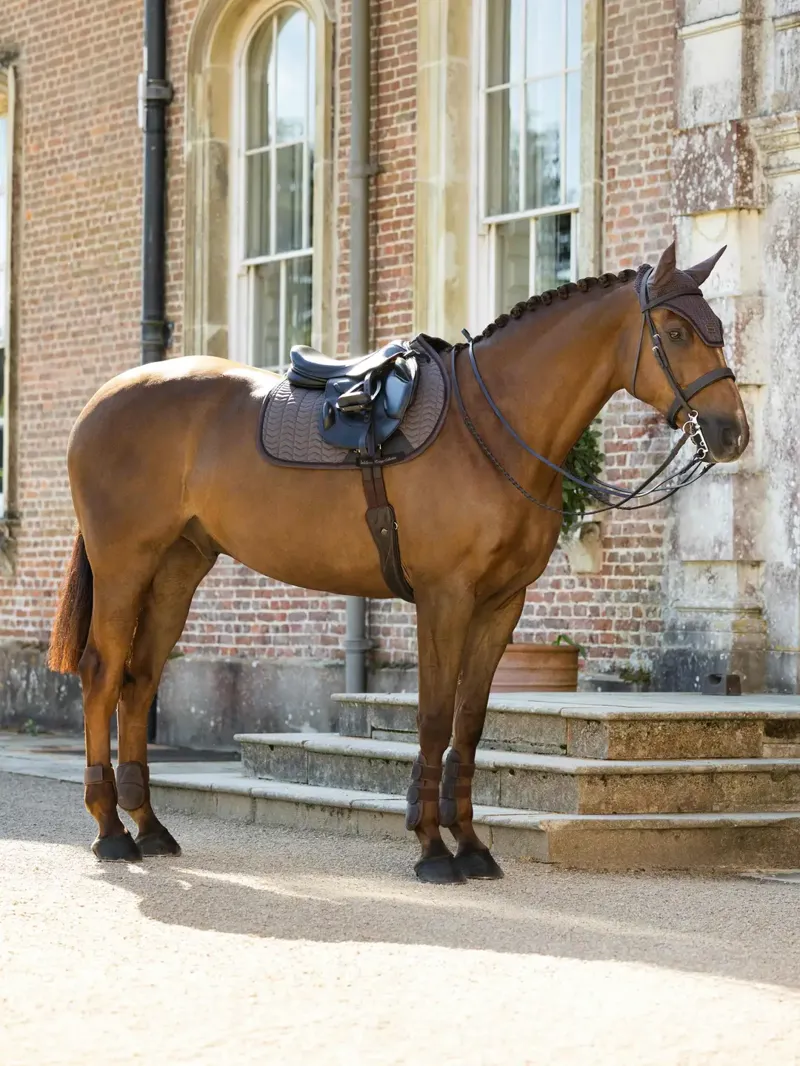 LeMieux Heritage Herringbone Jump Square - Cocoa-1