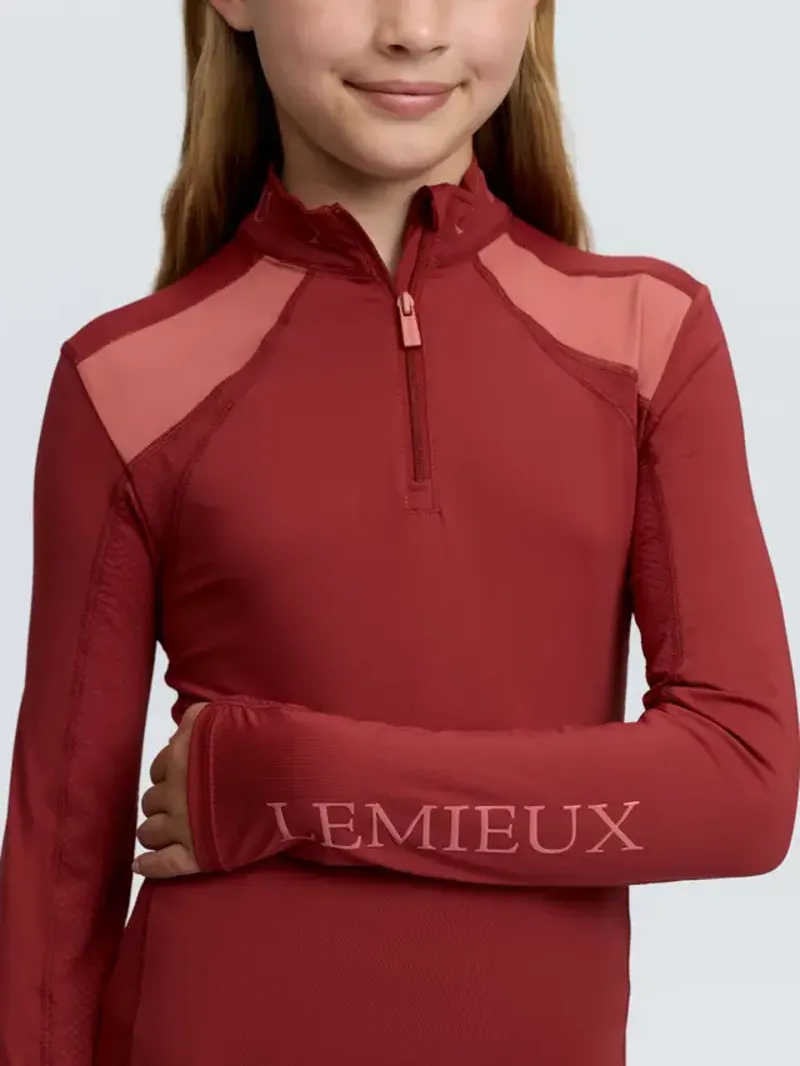 LeMieux Young Rider Mia Mesh Base Layer - Russet-2