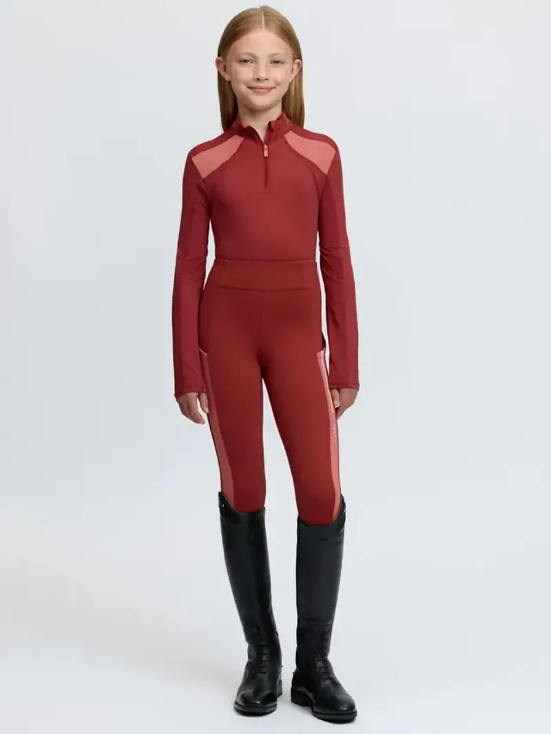 LeMieux Young Rider Mia Mesh Base Layer - Russet-3