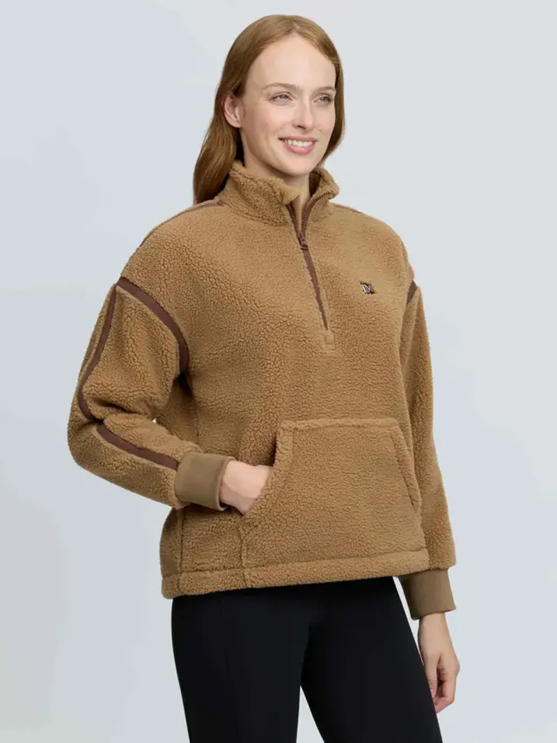 LeMieux Avery Teddy Quarter Zip Fleece - Caramel