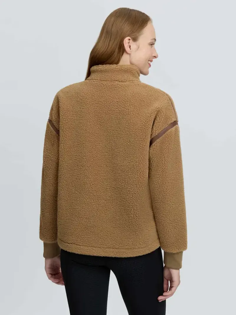 LeMieux Avery Teddy Quarter Zip Fleece - Caramel-1