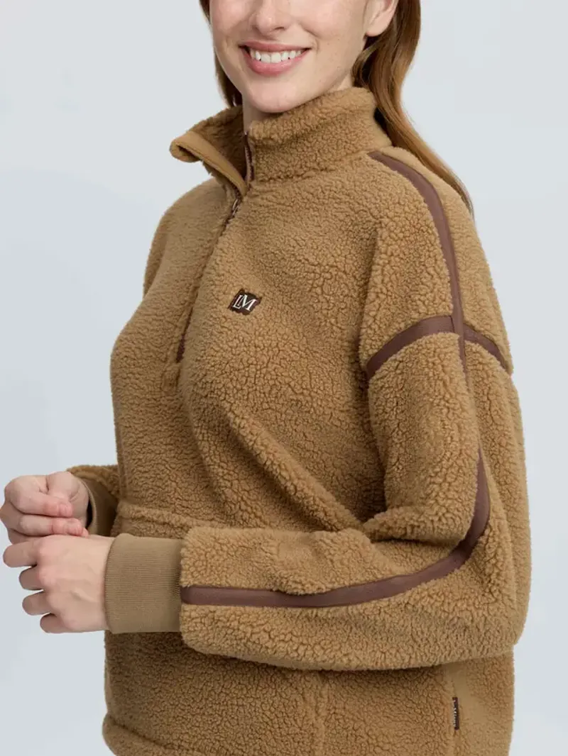 LeMieux Avery Teddy Quarter Zip Fleece - Caramel-2
