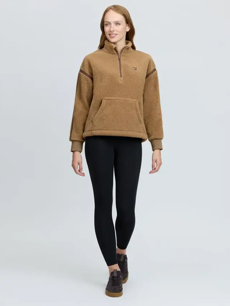 LeMieux Avery Teddy Quarter Zip Fleece - Caramel-3