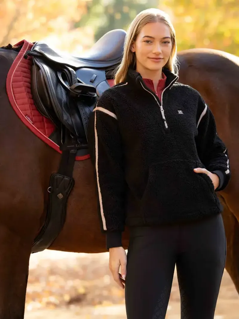 LeMieux Avery Teddy Quarter Zip Fleece - Black-1