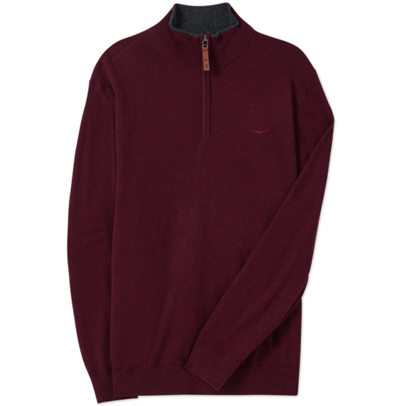 RMW Ernest 1/4 Zip Sweater - Burgundy