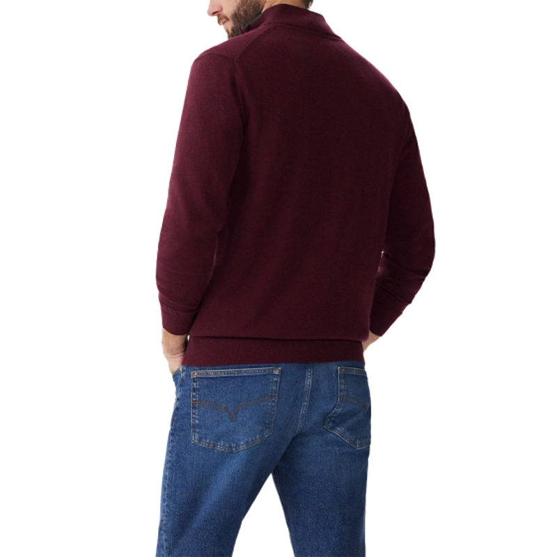 RMW Ernest 1/4 Zip Sweater - Burgundy-2