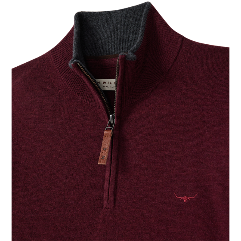 RMW Ernest 1/4 Zip Sweater - Burgundy-3