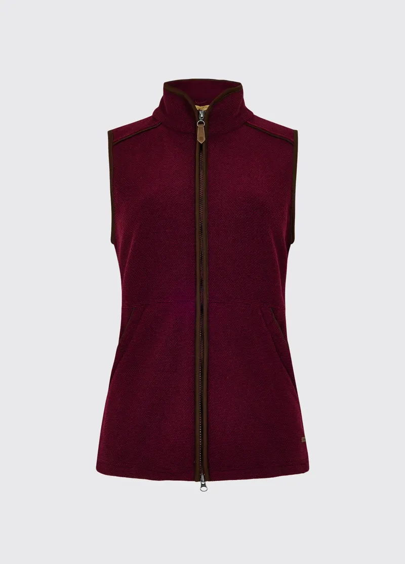 Dubarry Carbury Ladies Fleece Gilet - Ox Blood-3