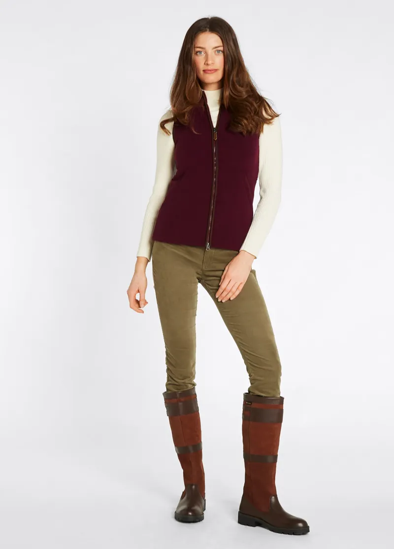 Dubarry Carbury Ladies Fleece Gilet - Ox Blood-2