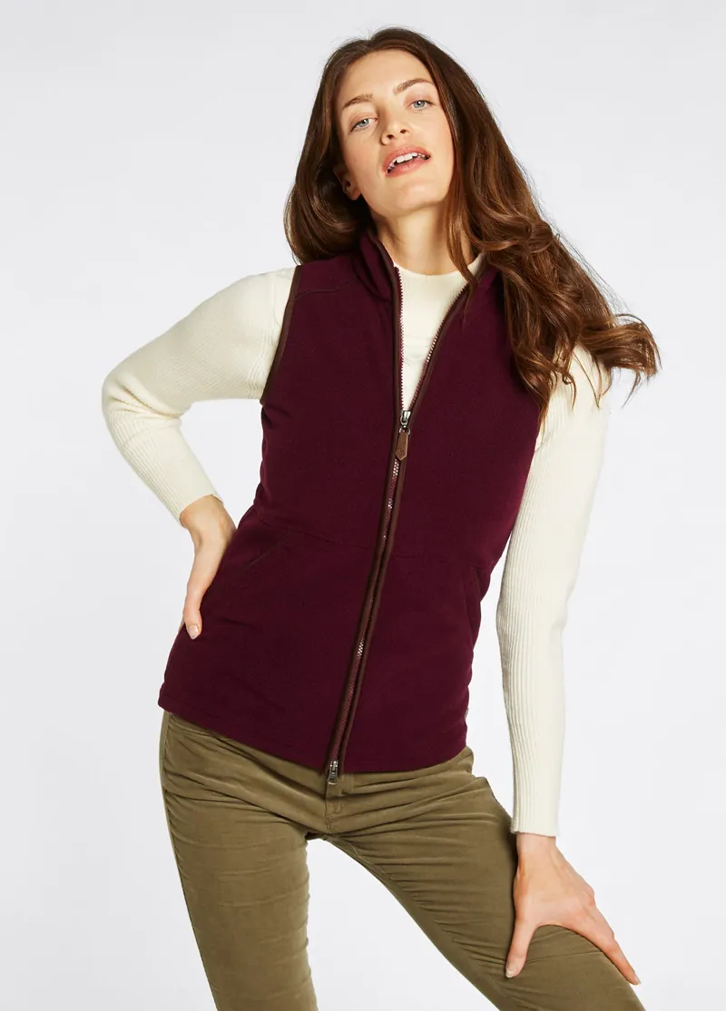 Dubarry Carbury Ladies Fleece Gilet - Ox Blood-1