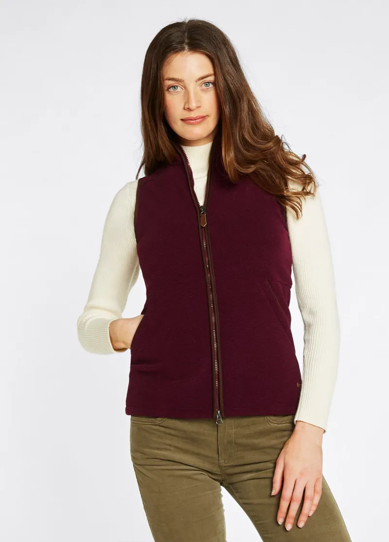 Dubarry Carbury Ladies Fleece Gilet - Ox Blood