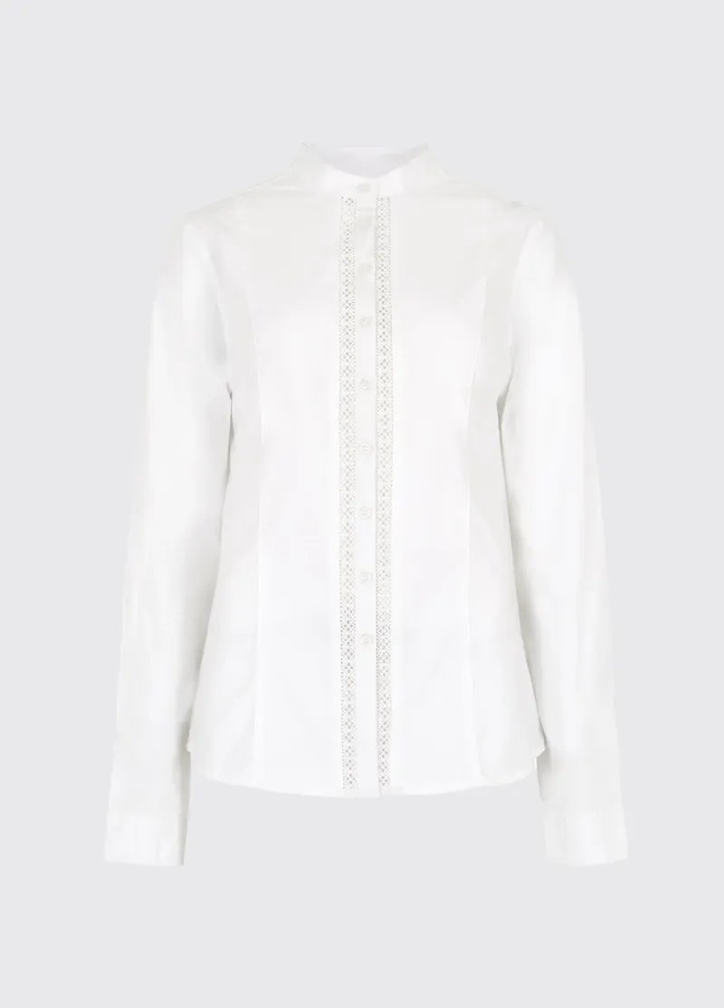 Dubarry Waterlily Ladies Mandarin Collar Shirt - White-1
