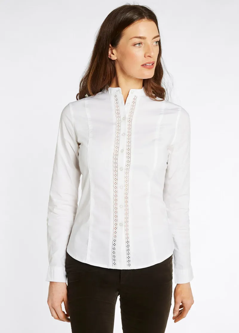 Dubarry Waterlily Ladies Mandarin Collar Shirt - White-2