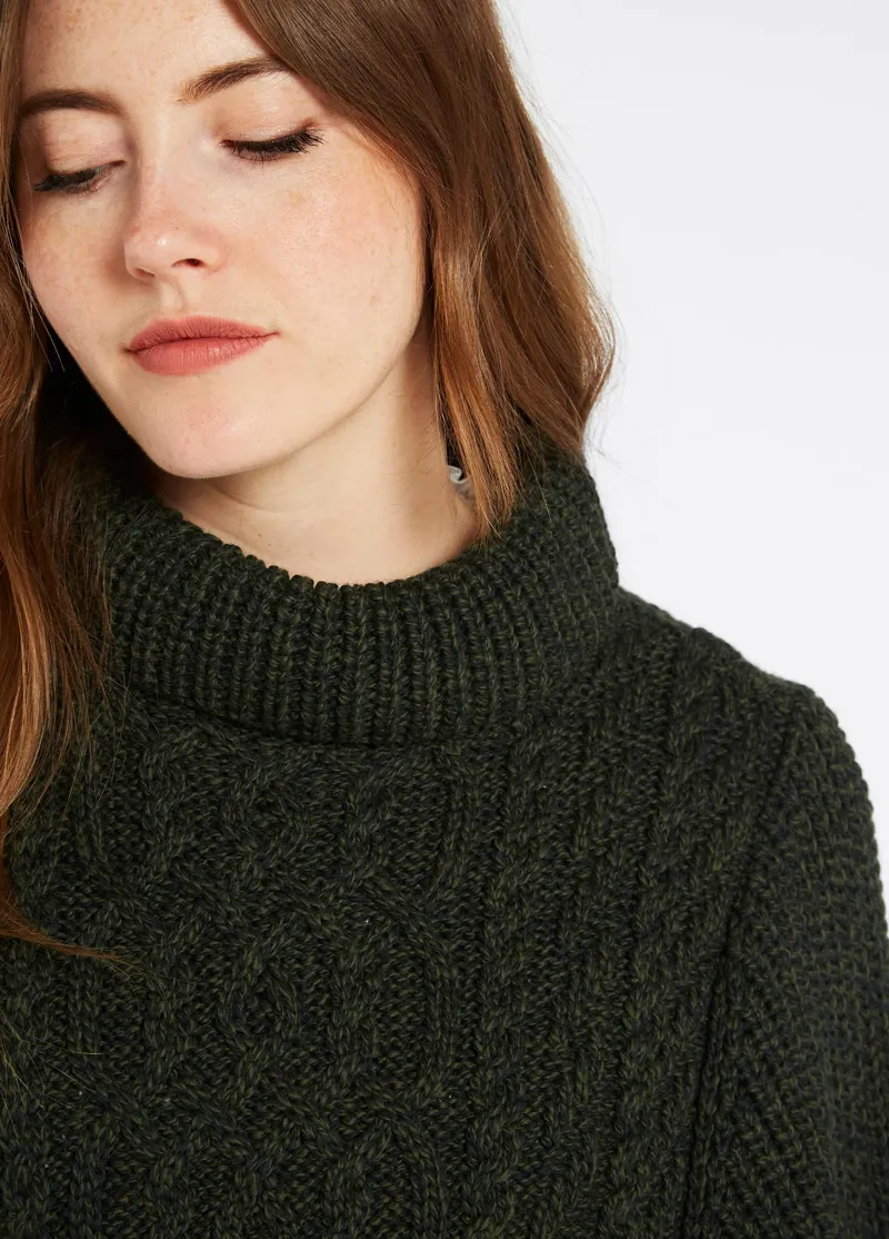 Dubarry Kilronan Ladies Knit Poncho - Olive-4