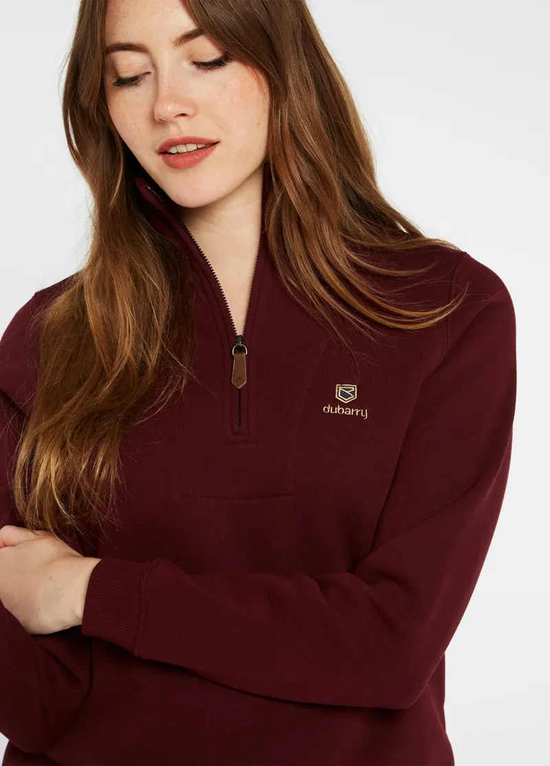 Dubarry Castlemartyr Ladies 1/4 Zip Sweatshirt - Oxblood