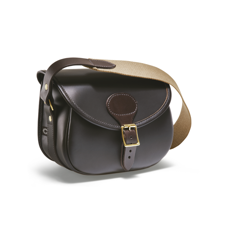 Croots Byland Leather Cartridge Bag 100s - Dark Havana