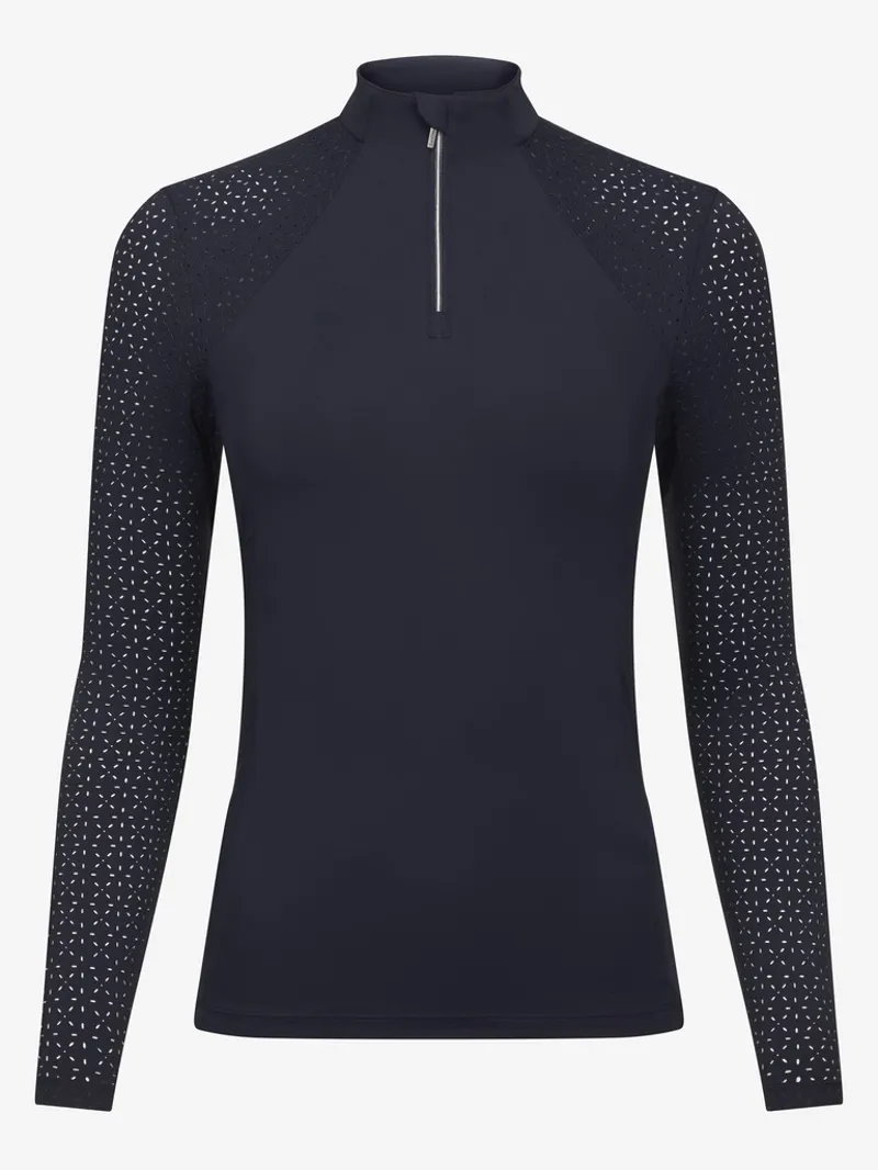 LeMieux Longsleeve Lazercut Baselayer - Navy