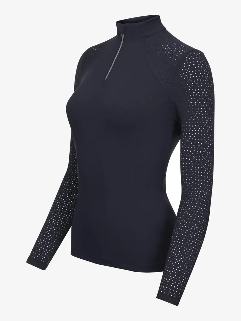 LeMieux Longsleeve Lazercut Baselayer - Navy-3