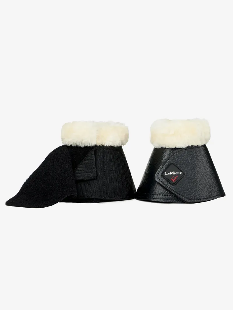 LeMieux Fleece WrapRound O/R Boot - Black/ Natural-1
