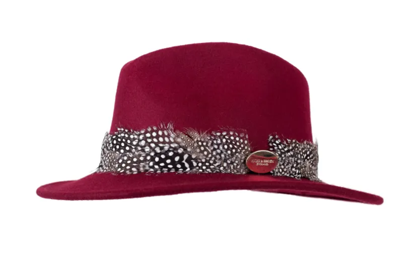 Hicks and Brown Suffolk Fedora Guinea Wrap - Maroon