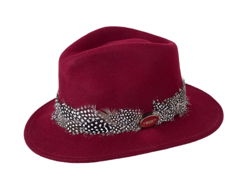 Hicks and Brown Suffolk Fedora Guinea Wrap - Maroon-1