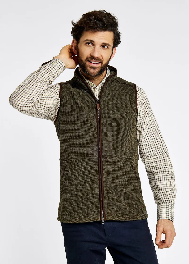 Dubarry Lifford Fleece Gilet - Olive-1