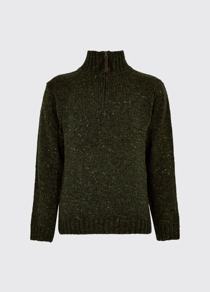 Dubarry Callaghan Gents Zip Neck Sweater - Olive