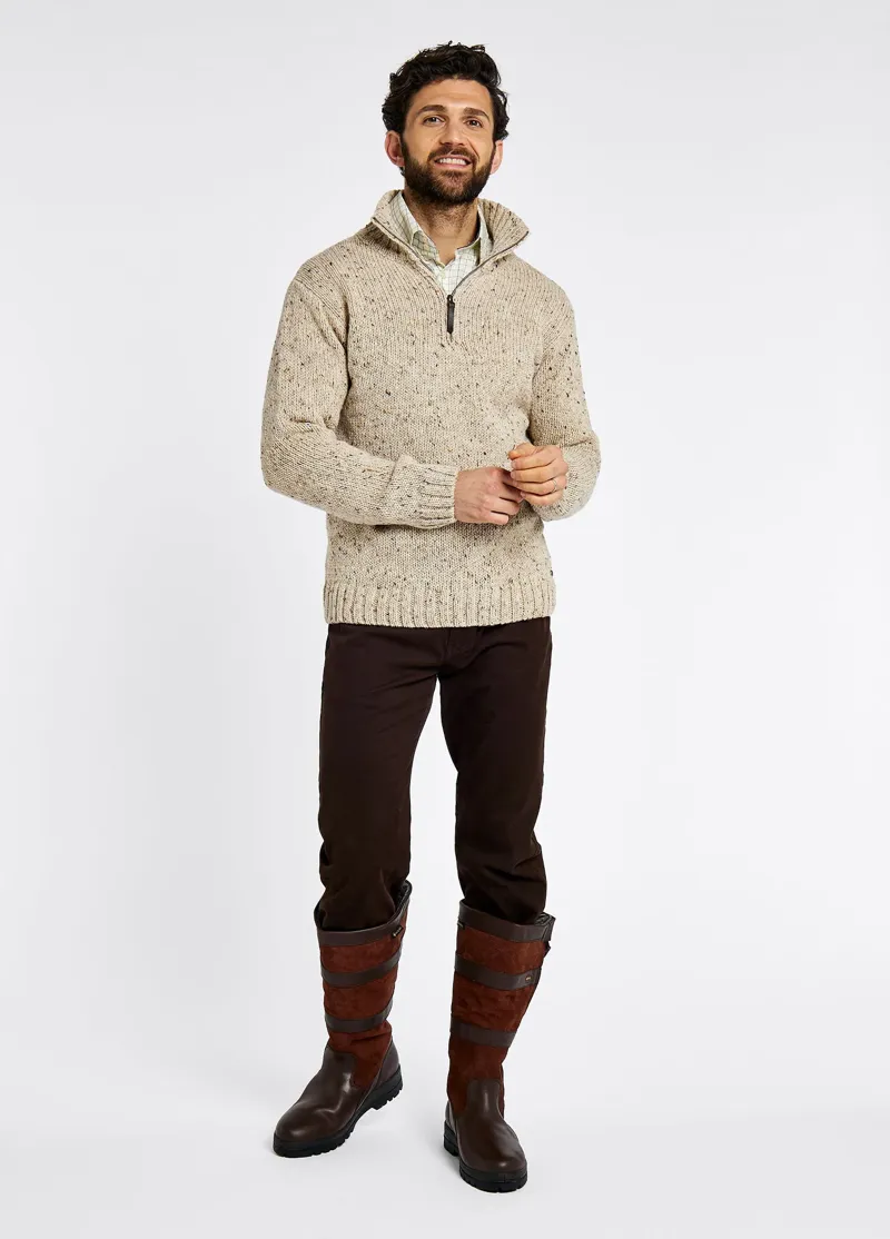 Dubarry Callaghan Gents Zip Neck Sweater - Stone-2